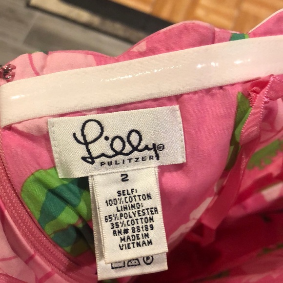 Lilly Pulitzer pink flower strapless dress size 2 - Picture 5 of 5